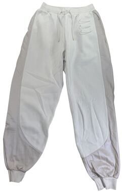 Nike Sportswear Women's XS Sweatpants Swoosh Graphic White Fleece Joggers DD5129